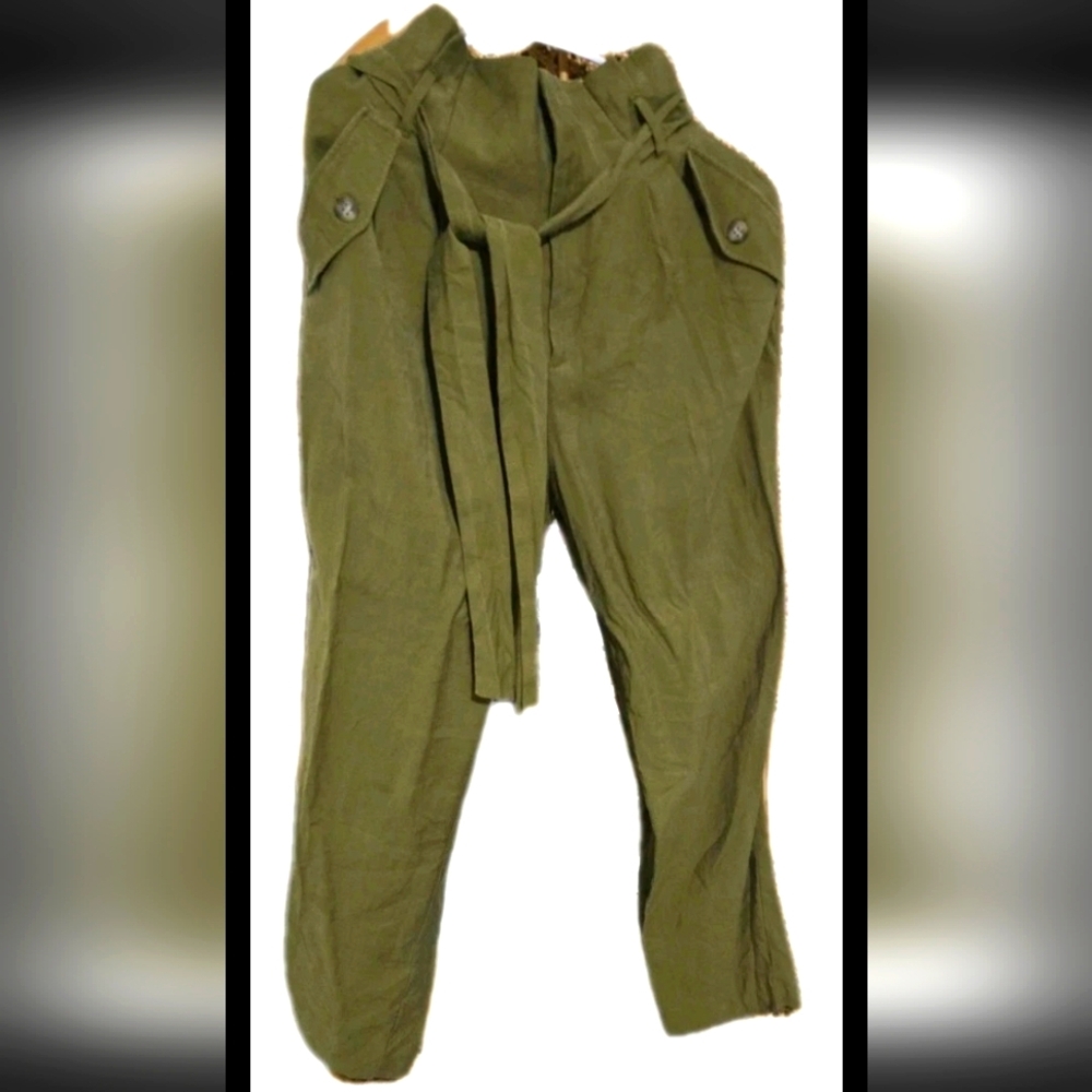 H&M Women's Pants Size 6 Wide Leg Green